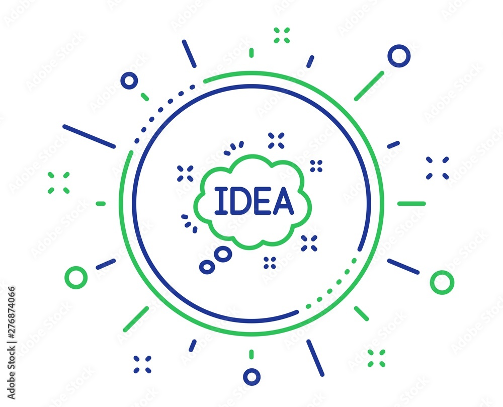 Poster idea speech bubble line icon. graphic art sign. inspiration symbol. quality design elements. technol
