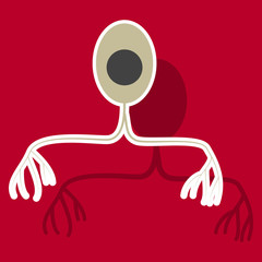 Education Chart of Biology for Nerve Cell Diagram. Sticker illustration