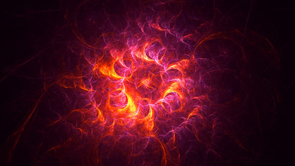 3D rendering abstract red fractal light background