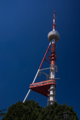 Obraz premium tbilisi tv tower from bottom