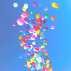 Colorful Balloons flying in the sky party