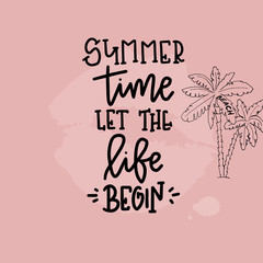 Summer lettering ypographic design. Vector illustration.