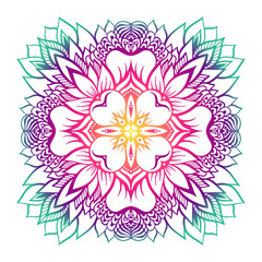 Oriental mandala with a lotus flower in the center.