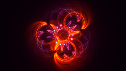 Fototapeta premium 3D rendering abstract red fractal light background