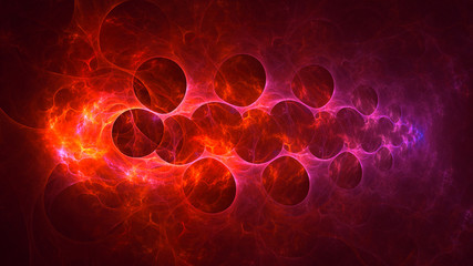 3D rendering abstract red fractal light background
