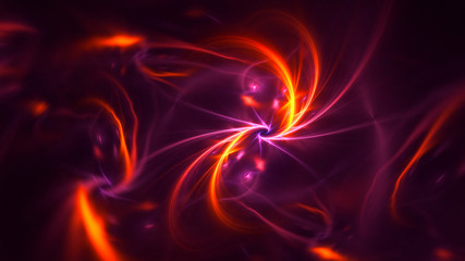 3D rendering abstract red fractal light background