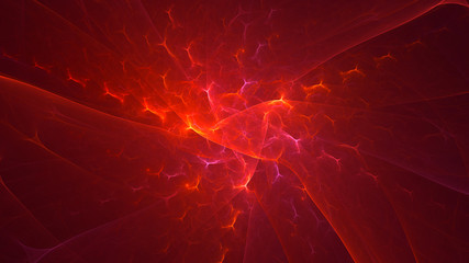 3D rendering abstract red fractal light background