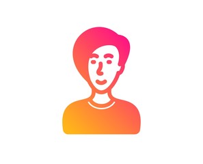 Woman icon. User or businesswoman person sign. Female silhouette symbol. Classic flat style. Gradient businesswoman person icon. Vector