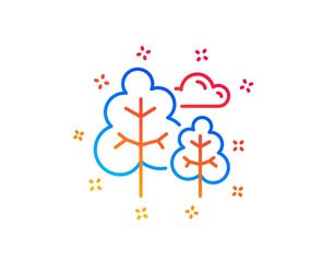 Tree line icon. Forest plants sign. Nature symbol. Gradient design elements. Linear tree icon. Random shapes. Vector