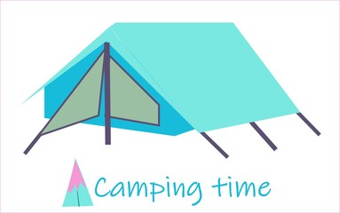 Summer camp. tourist tent on a white isolated background.