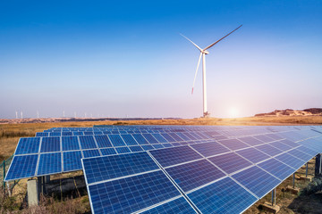 Solar panels and wind power generation equipment