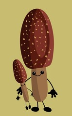 mushrooms character magic autumn mushrooms for children s learning or logo for your design or mushroom business.