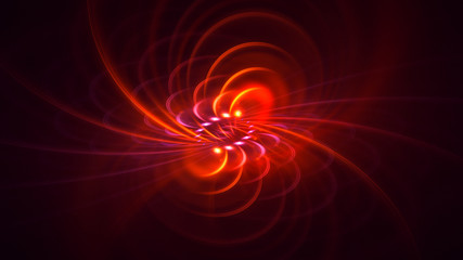 3D rendering abstract red fractal light background