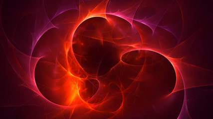 3D rendering abstract red fractal light background