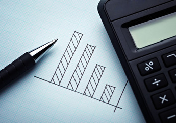 business finance pencil graph chart office