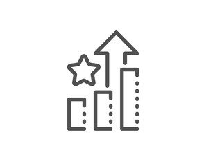 Ranking star line icon. Stars rating sign. Best stats rank symbol. Quality design element. Linear style ranking stars icon. Editable stroke. Vector