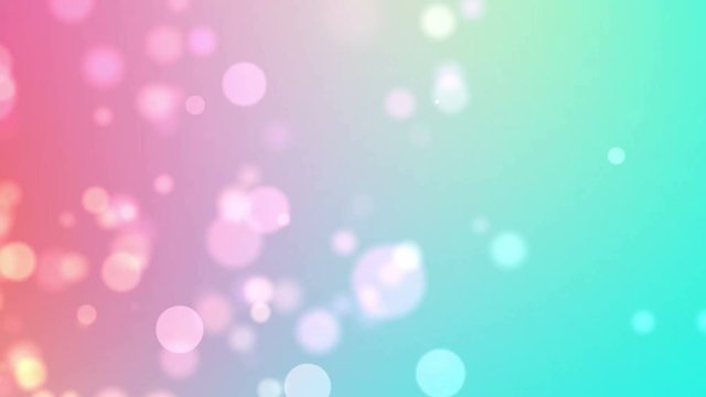 Abstract bokeh background. Animation round particles on pastel background.