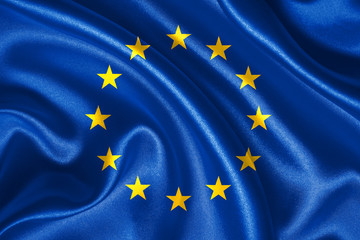 EU waving flag 3D illustration