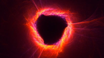 3D rendering abstract red fractal light background