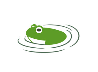 Frog logo. Abstract frog on white background