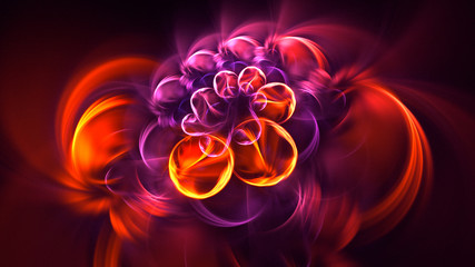 3D rendering abstract red fractal light background