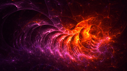 3D rendering abstract red fractal light background