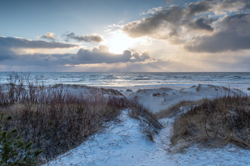 Winter by Baltic sea, Liepaja, Latvia.