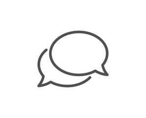 Messenger line icon. Speech bubble sign. Chat message symbol. Quality design element. Linear style messenger icon. Editable stroke. Vector
