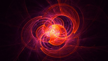 3D rendering abstract red fractal light background