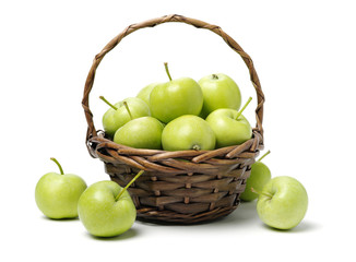 Green apples isolated on white background