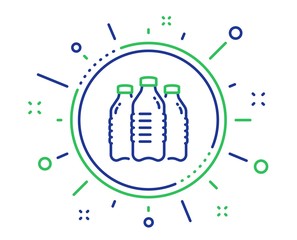 Water bottles line icon. Still aqua drink sign. Liquid symbol. Quality design elements. Technology water bottles button. Editable stroke. Vector
