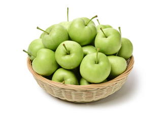 Green apples isolated on white background