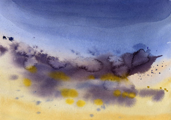 Watercolor sky, illustration, sketch, background - 276884068