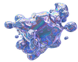 Abstract holographic crumbled foil shape. It can be used in print and web design