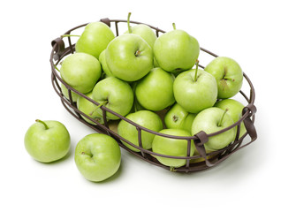 Green apples isolated on white background