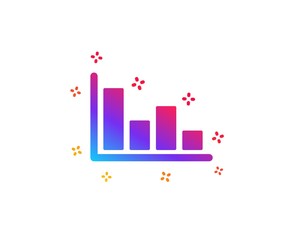 Obraz premium Histogram Column chart icon. Financial graph sign. Stock exchange symbol. Business investment. Dynamic shapes. Gradient design histogram icon. Classic style. Vector