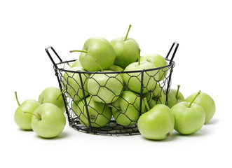 Green apples isolated on white background