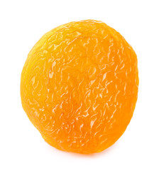 Tasty dried apricot on white background