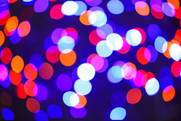 Blurred lights on dark background