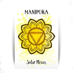 Chakra Manipura. For greeting cards, packaging or poster design , t-shirt print design. Vector illustration