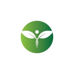 Organic people logo vector template illustration design