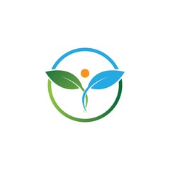 Organic people logo vector template illustration design