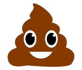 Set of 12 cute poop emoticons.