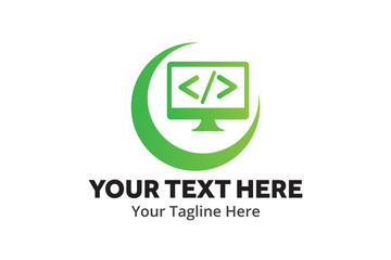 unique web developer simple logo creative design in flat style with color . web designer logo creative design for identity and community