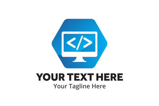 unique web developer simple logo creative design in flat style with color . web designer logo creative design for identity and community