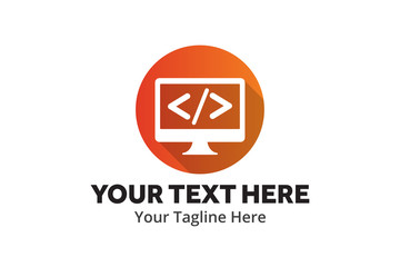 unique web developer simple logo creative design in flat style with color . web designer logo creative design for identity and community