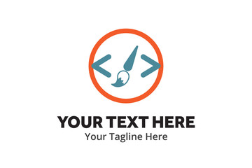 unique web developer simple logo creative design in flat style with color . web designer logo creative design for identity and community