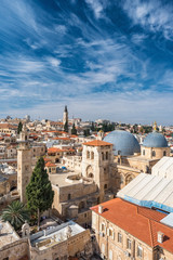 Fototapeta na wymiar Top view of Jerusalem old city