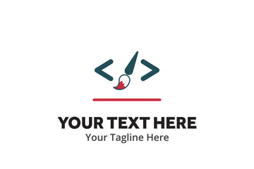 unique web developer simple logo creative design in flat style with color . web designer logo creative design for identity and community