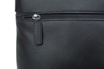 Male fashion leather handbag isolated on white background